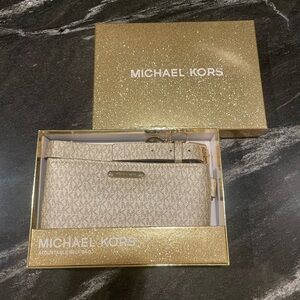 Michael Kors Metallic Gold Textured Belt Bag
